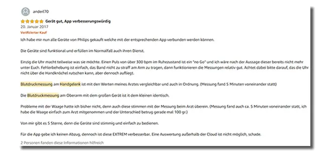 Amazon Erfahrung Health Watch Blutdruck